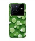 Printed Back Cover for Vivo X80 Pro Close Up Green Background With White Polka Dots