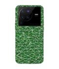 Printed Back Cover for Vivo X80 Pro Close Up Green White Geometric Pattern