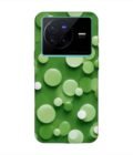 Printed Back Cover for Vivo X80 Close Up Green Background With White Polka Dots