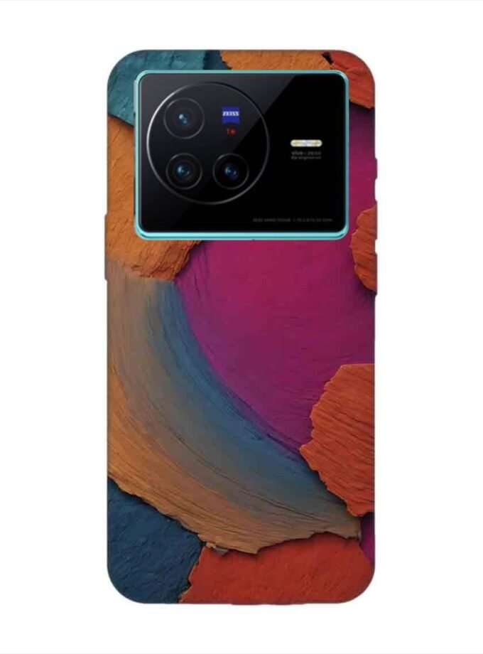 Printed Back Cover for Vivo X80 Closeup Color Textured Surface