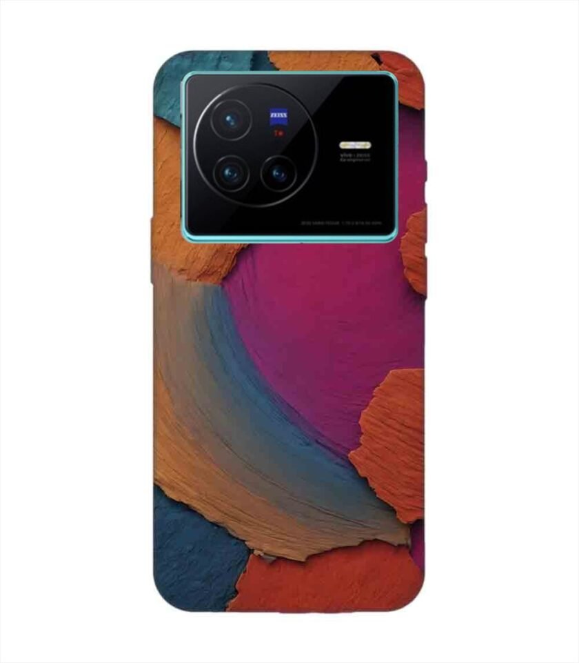 Printed Back Cover for Vivo X80 Closeup Color Textured Surface