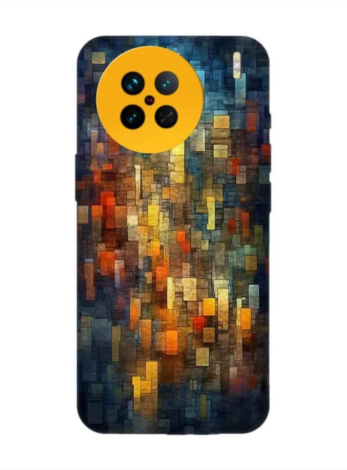 Printed Back Cover for Vivo X90 Close Up Colorful Mosaic Squares Shapes