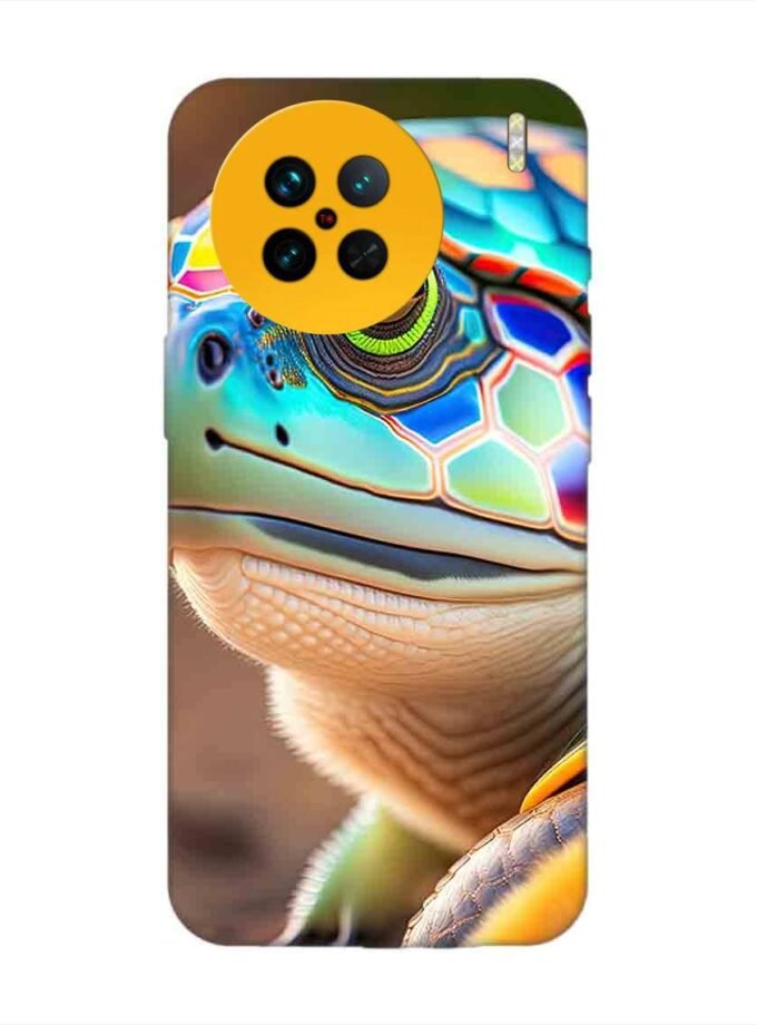 Printed Back Cover for Vivo X90 Close Up Cute Turtle