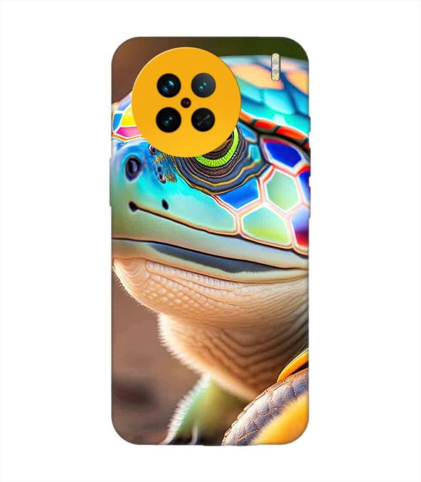 Printed Back Cover for Vivo X90 Close Up Cute Turtle