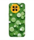 Printed Back Cover for Vivo X90 Close Up Green Background With White Polka Dots