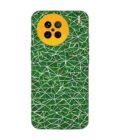 Printed Back Cover for Vivo X90 Close Up Green White Geometric Pattern