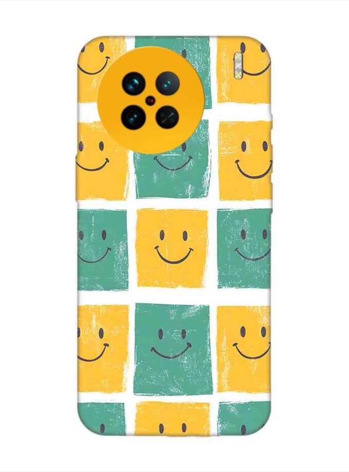 Printed Back Cover for Vivo X90 Close Up Pattern Smiley Faces
