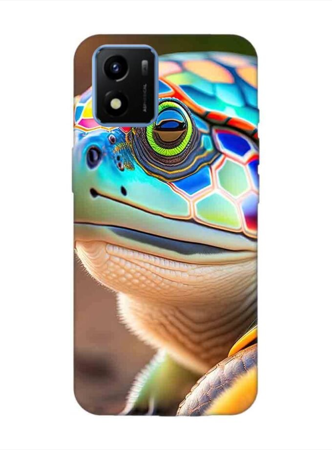 Printed Back Cover for Vivo Y01 Close Up Cute Turtle