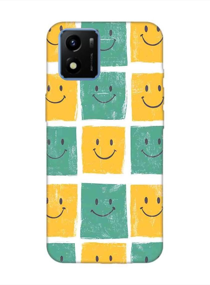Printed Back Cover for Vivo Y01 Close Up Pattern Smiley Faces