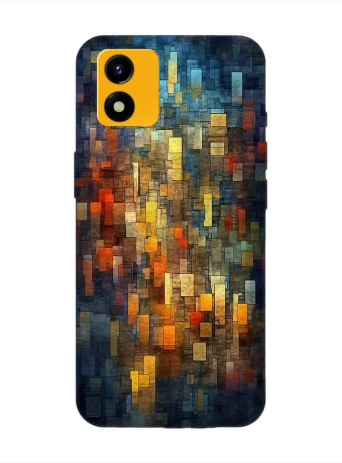 Printed Back Cover for Vivo Y01A Close Up Colorful Mosaic Squares Shapes