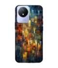 Printed Back Cover for Vivo Y02 Close Up Colorful Mosaic Squares Shapes
