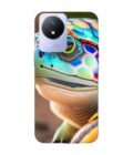 Printed Back Cover for Vivo Y02 Close Up Cute Turtle