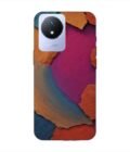 Printed Back Cover for Vivo Y02T Closeup Color Textured Surface