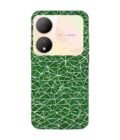 Printed Back Cover for Vivo Y100 (5G) Close Up Green White Geometric Pattern