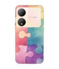 Printed Back Cover for Vivo Y100A (5G) Close Up Colorful Puzzle Piece