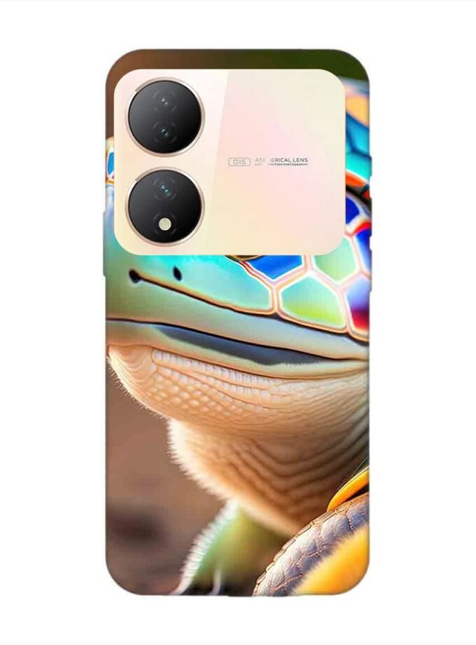 Printed Back Cover for Vivo Y100A (5G) Close Up Cute Turtle