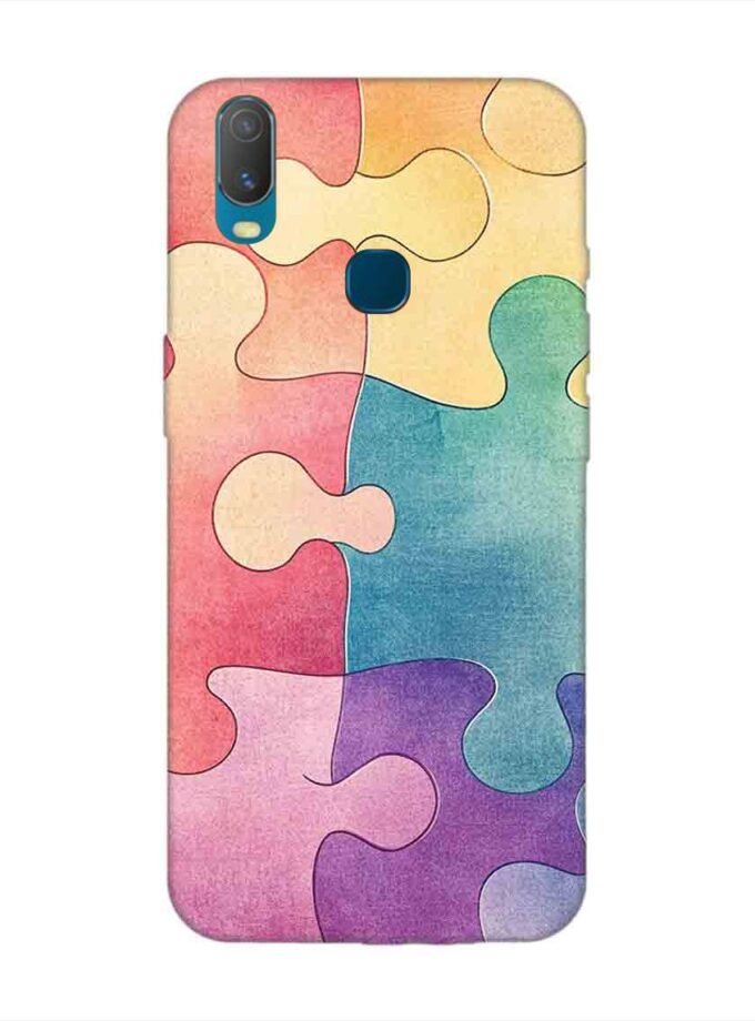 Printed Back Cover for Vivo Y11 Close Up Colorful Puzzle Piece