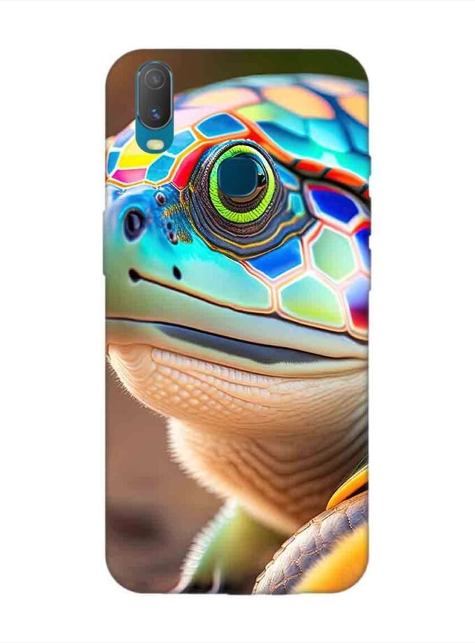Printed Back Cover for Vivo Y11 Close Up Cute Turtle