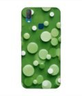 Printed Back Cover for Vivo Y11 Close Up Green Background With White Polka Dots
