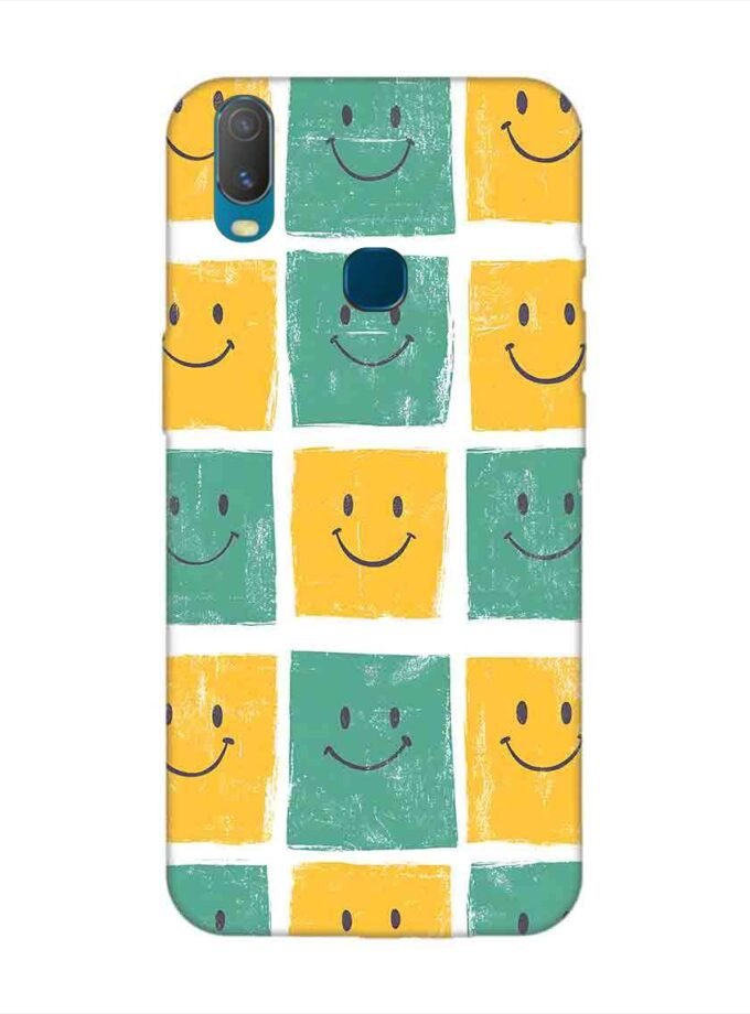 Printed Back Cover for Vivo Y11 Close Up Pattern Smiley Faces