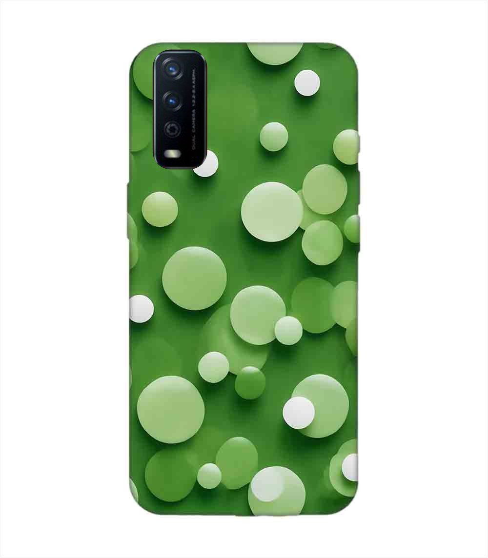 Printed Back Cover for Vivo Y12G Close Up Green Background With White Polka Dots