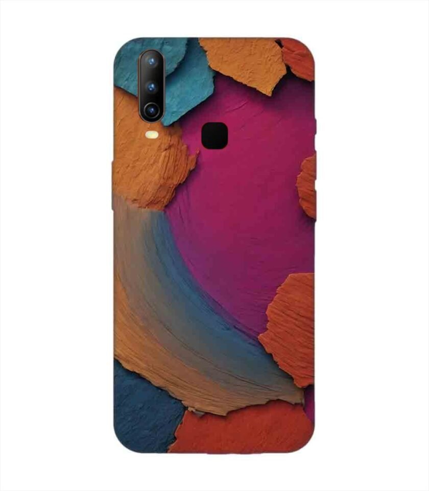 Printed Back Cover for Vivo Y15 Closeup Color Textured Surface