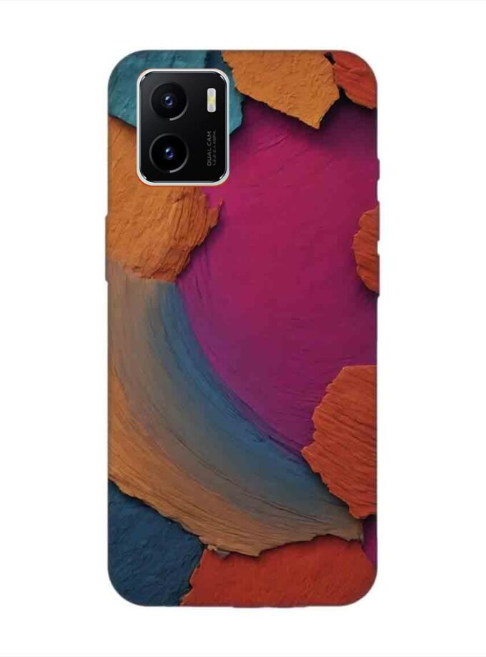Printed Back Cover for Vivo Y15S Closeup Color Textured Surface