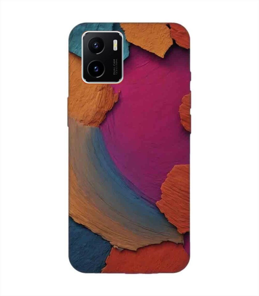 Printed Back Cover for Vivo Y15S Closeup Color Textured Surface