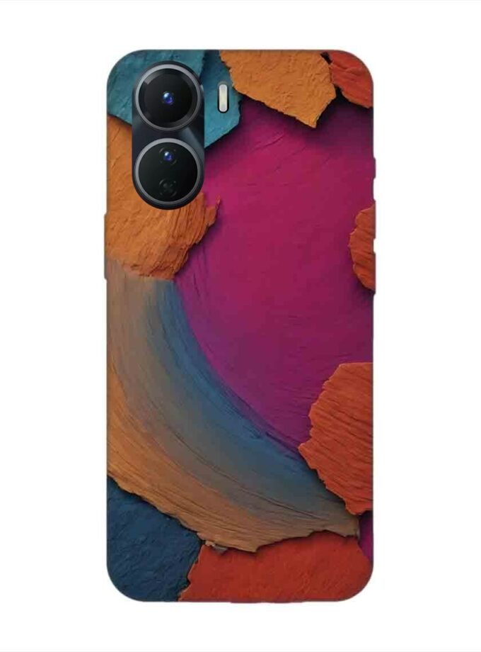 Printed Back Cover for Vivo Y16 Closeup Color Textured Surface
