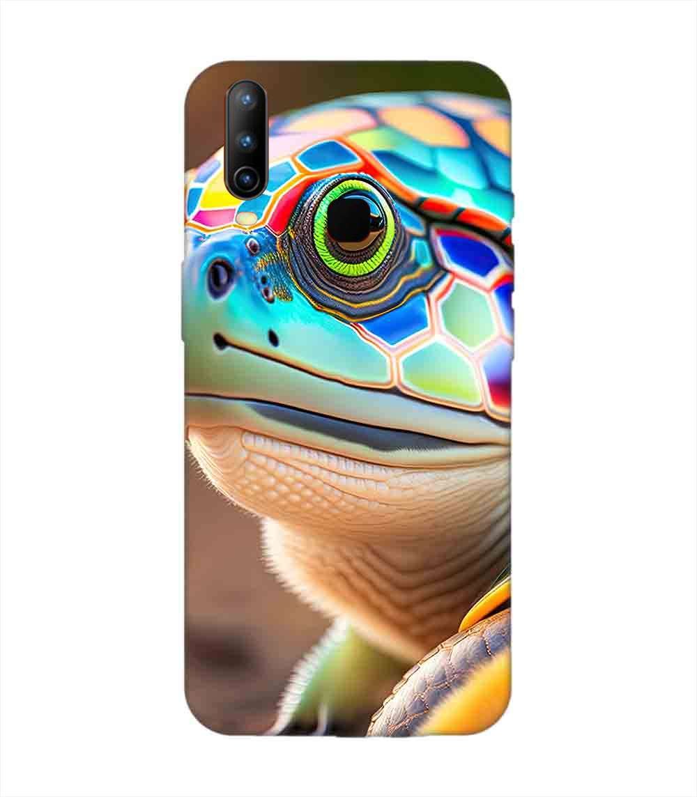 Printed Back Cover for Vivo Y17 Close Up Cute Turtle