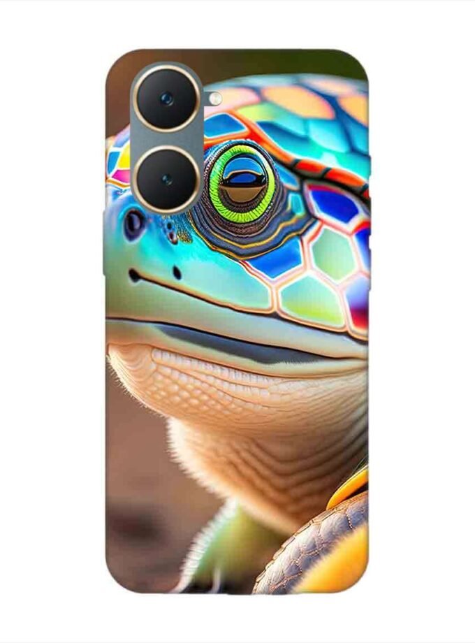 Printed Back Cover for Vivo Y18 Close Up Cute Turtle