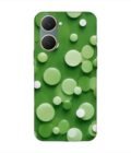 Printed Back Cover for Vivo Y18 Close Up Green Background With White Polka Dots