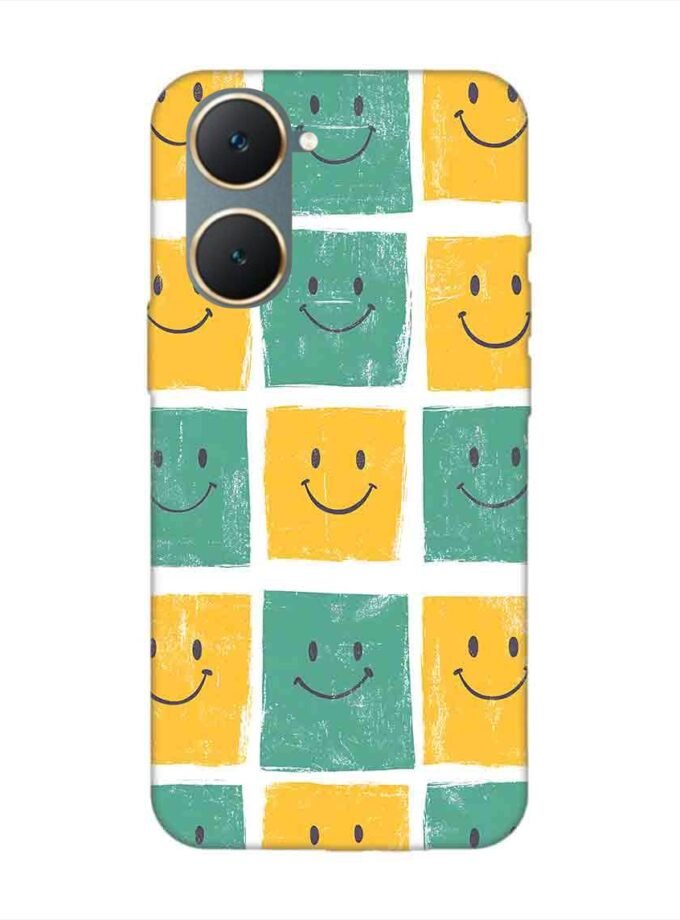 Printed Back Cover for Vivo Y18 Close Up Pattern Smiley Faces