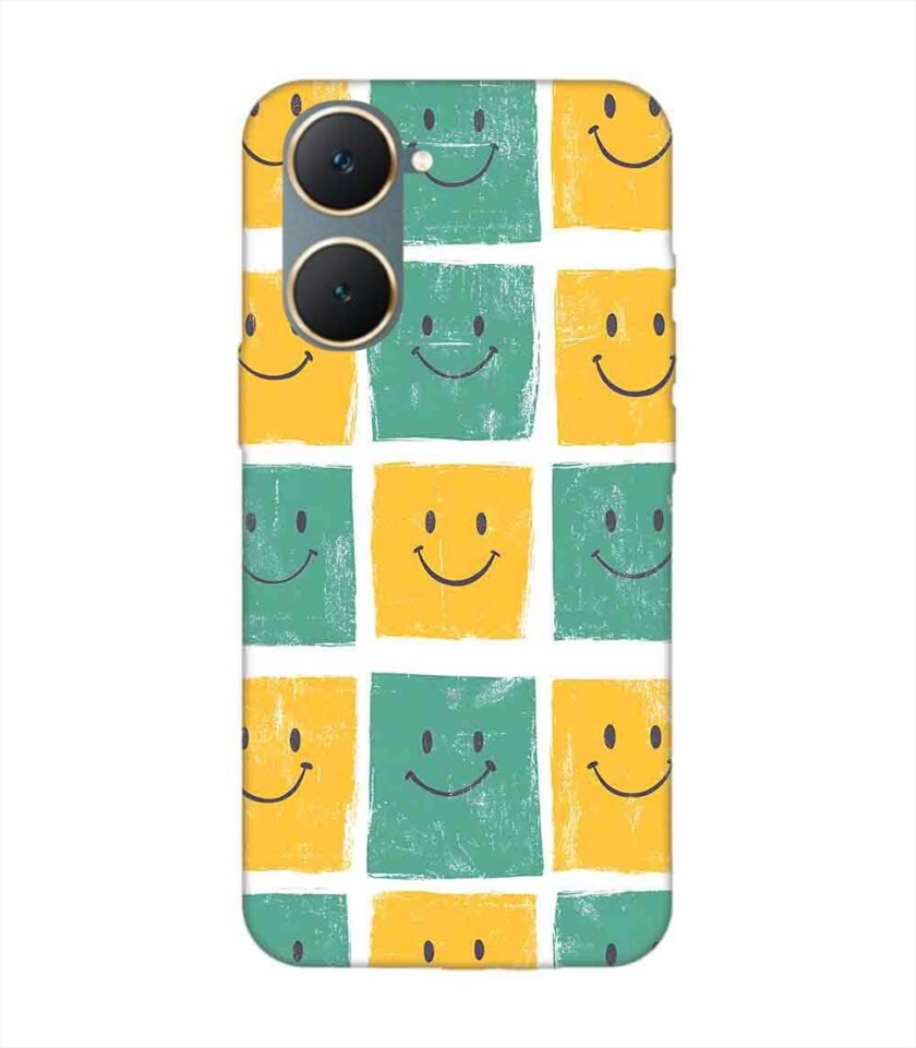 Printed Back Cover for Vivo Y18 Close Up Pattern Smiley Faces