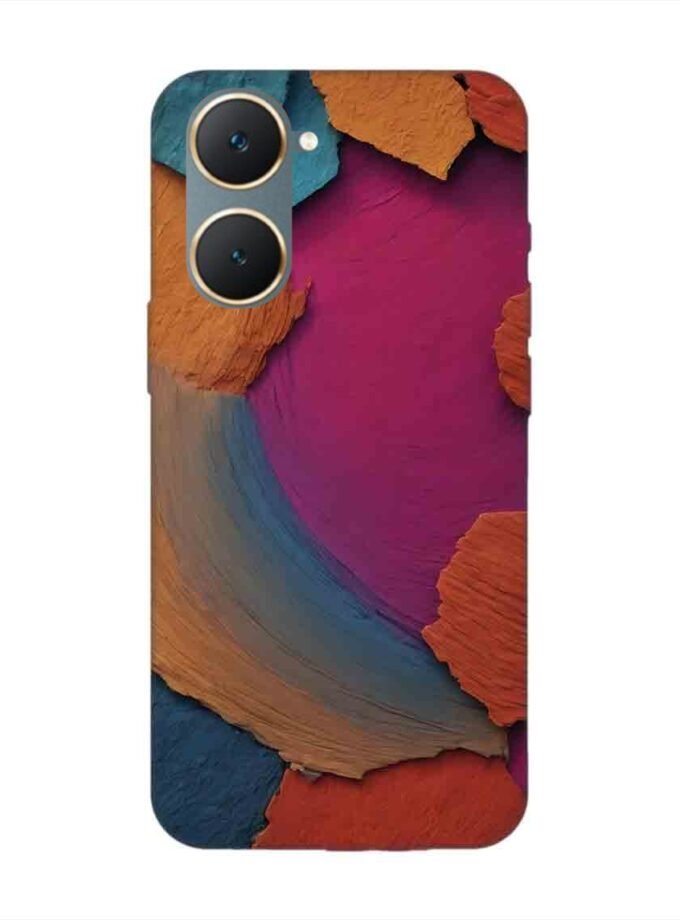 Printed Back Cover for Vivo Y18E Closeup Color Textured Surface