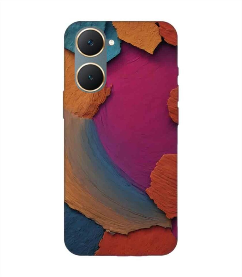 Printed Back Cover for Vivo Y18E Closeup Color Textured Surface