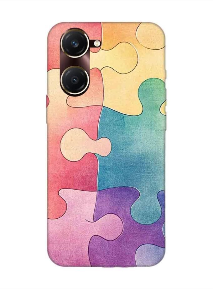Printed Back Cover for Vivo Y18T Close Up Colorful Puzzle Piece