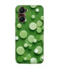 Printed Back Cover for Vivo Y18T Close Up Green Background With White Polka Dots