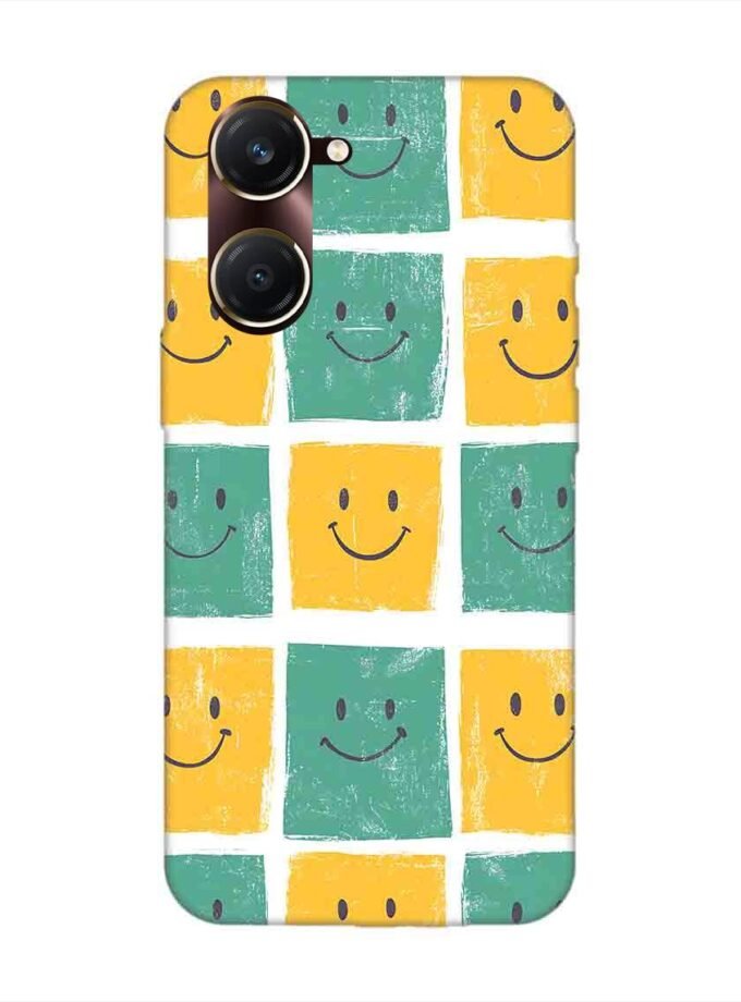 Printed Back Cover for Vivo Y18T Close Up Pattern Smiley Faces