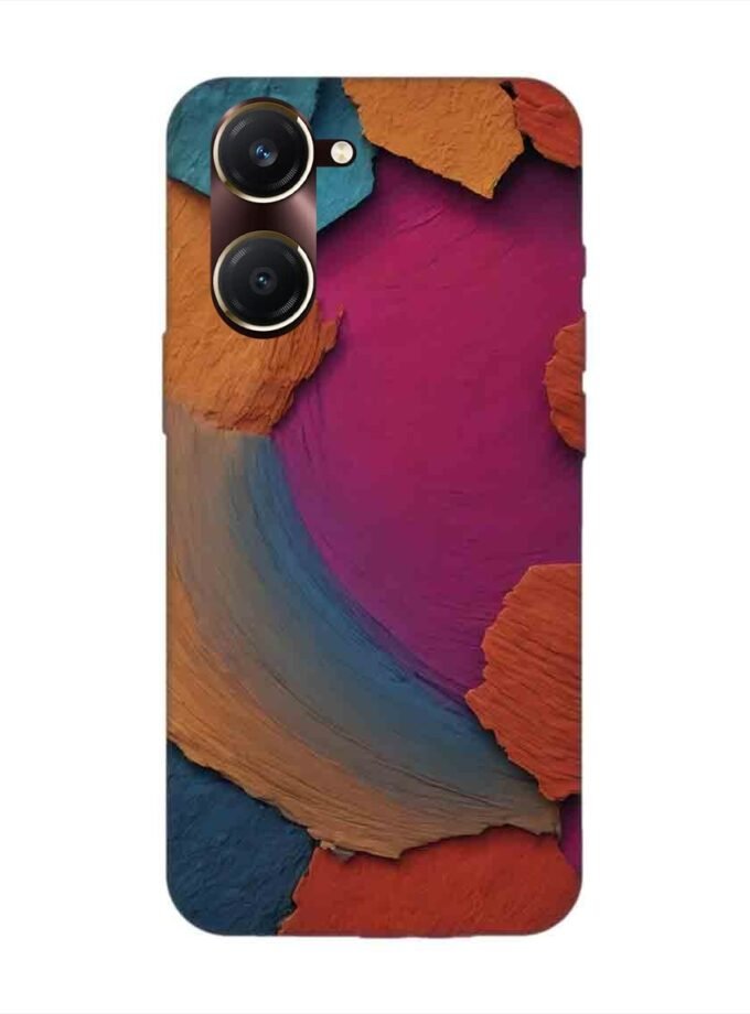 Printed Back Cover for Vivo Y18T Closeup Color Textured Surface