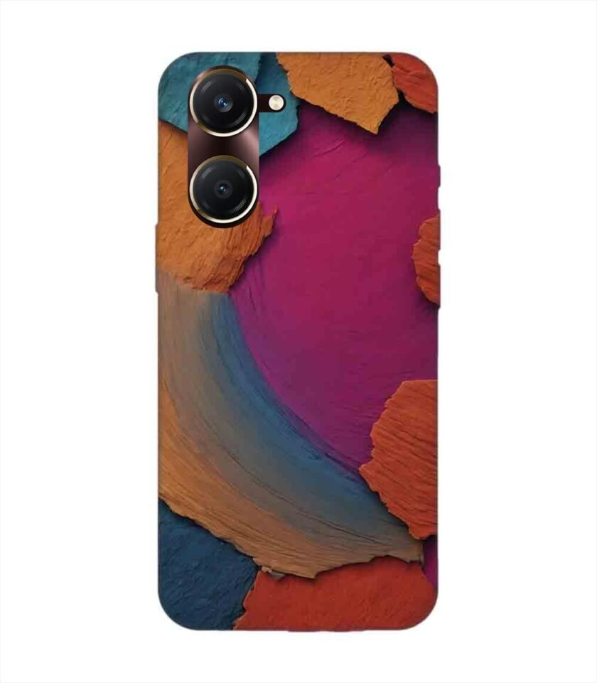Printed Back Cover for Vivo Y18T Closeup Color Textured Surface