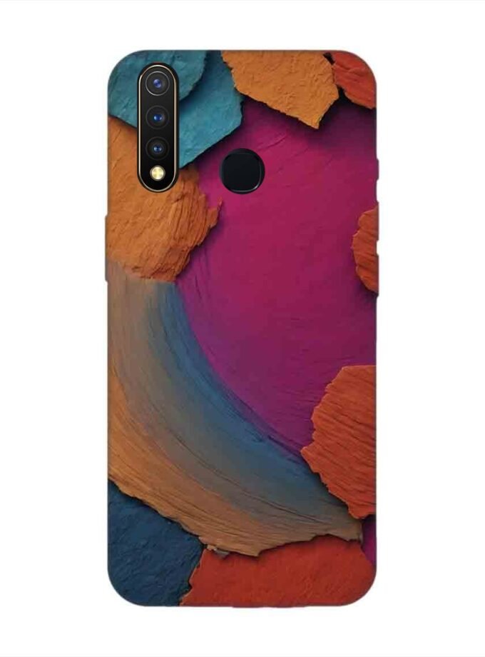 Printed Back Cover for Vivo Y19 Closeup Color Textured Surface