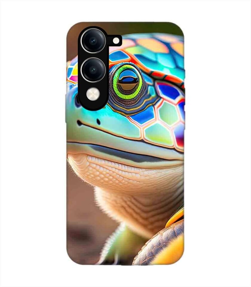 Custom Printed Case Cover for Vivo Y19E close up cute turtle