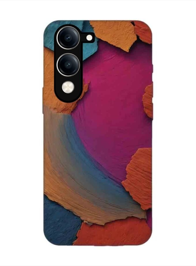 Custom Printed Case Cover for Vivo Y19E closeup color textured surface