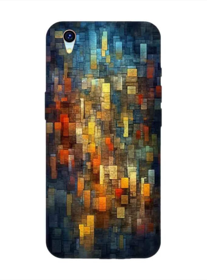 Printed Back Cover for Vivo Y1S Close Up Colorful Mosaic Squares Shapes