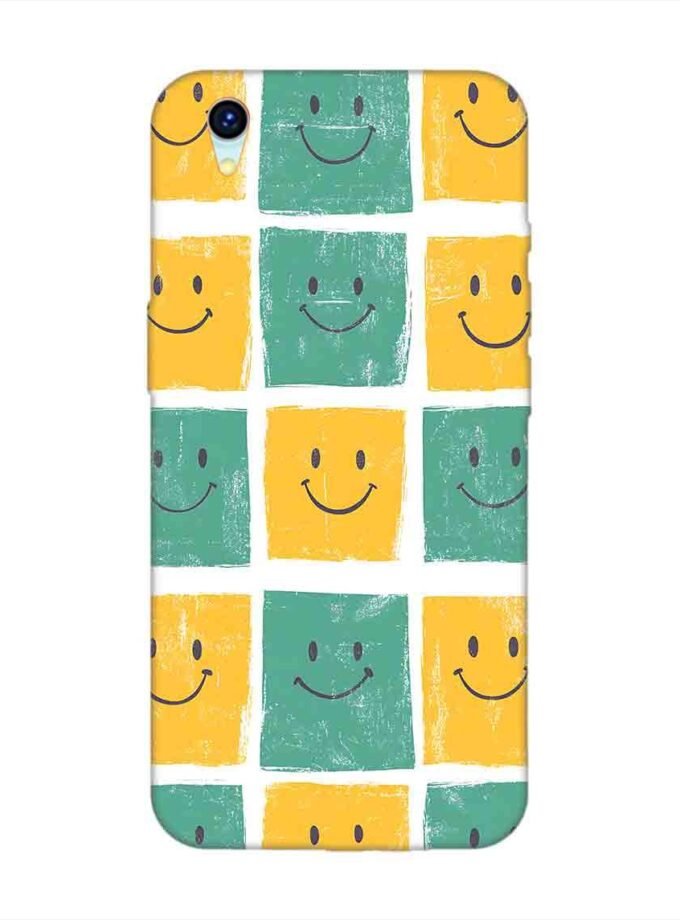 Printed Back Cover for Vivo Y1S Close Up Pattern Smiley Faces