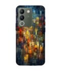 Printed Back Cover for Vivo Y200 (5G) Close Up Colorful Mosaic Squares Shapes