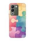 Printed Back Cover for Vivo Y200 (5G) Close Up Colorful Puzzle Piece