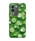 Printed Back Cover for Vivo Y200 (5G) Close Up Green Background With White Polka Dots