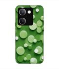 Printed Back Cover for Vivo Y200 Pro (5G) Close Up Green Background With White Polka Dots